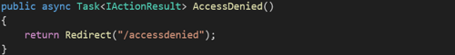 Code redirect access denied